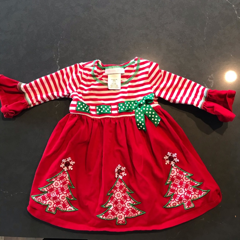 12 month old bell sleeve girls Christmas dress